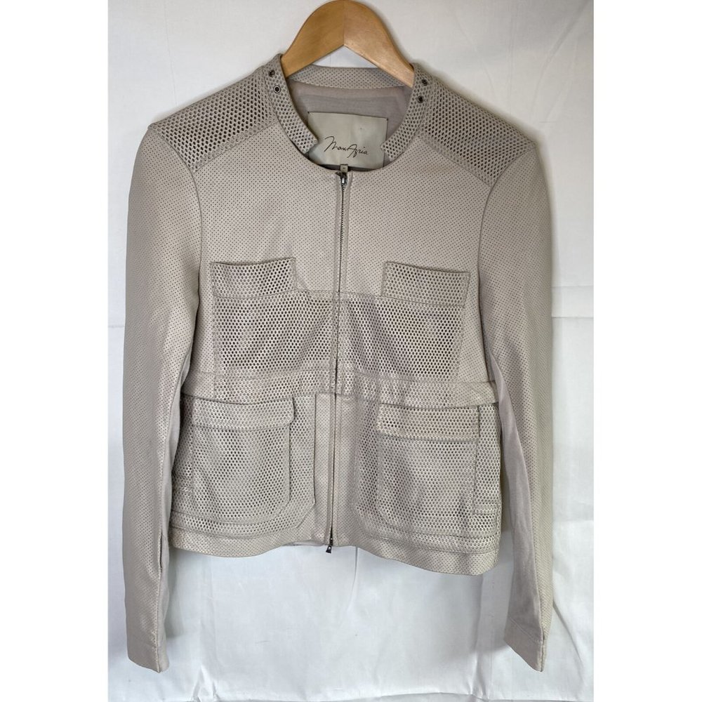 Max Azria Women's  Gray Moto  Leather Jacket Size XS Short buttery leather Soft